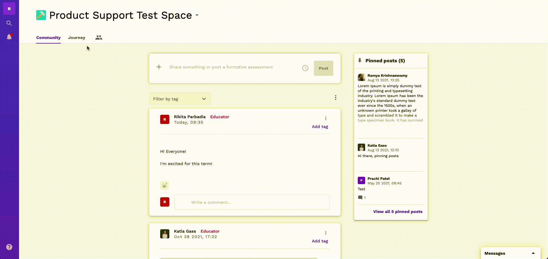 GIF showing how to add an educator to a space