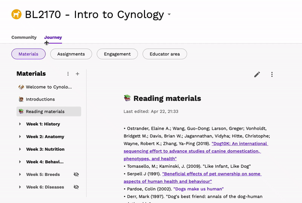 gif showing the cursor clicking on the three dots, then on Import Page