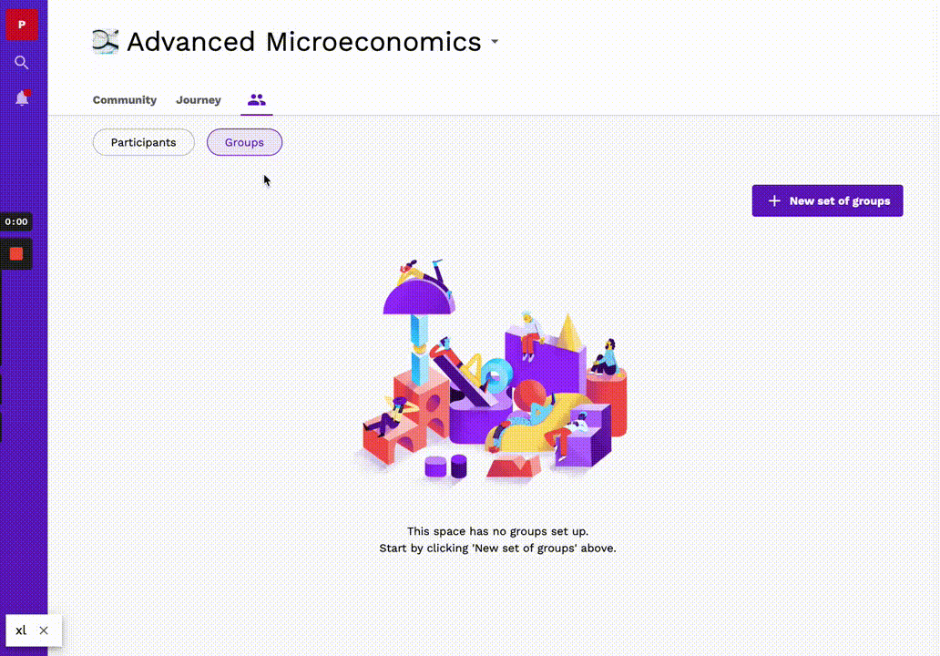 GIF showing how to create a new group set