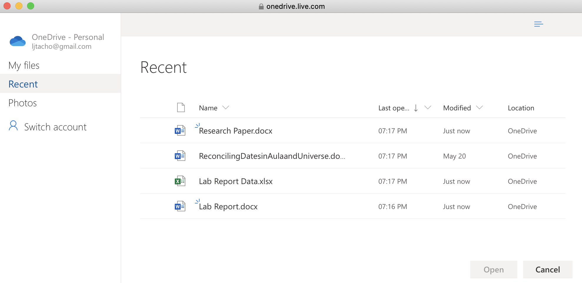 Screenshot of the picker within Aula