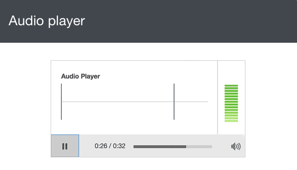 Screenshot of the audio player feature