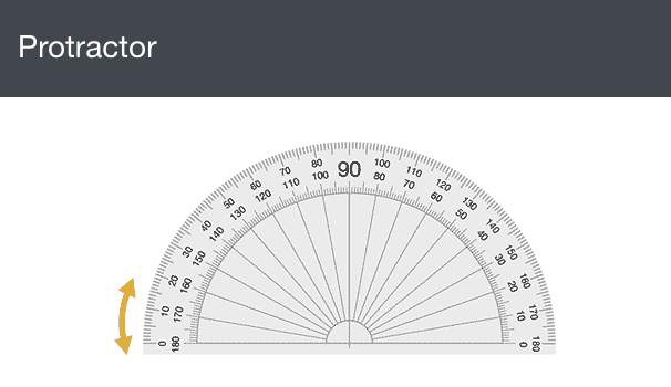 Screenshot of the protractor feature