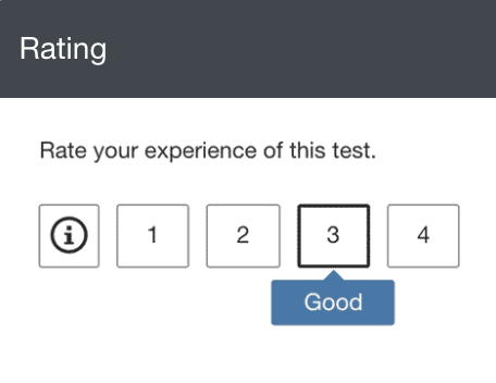 Screenshot of a rating question