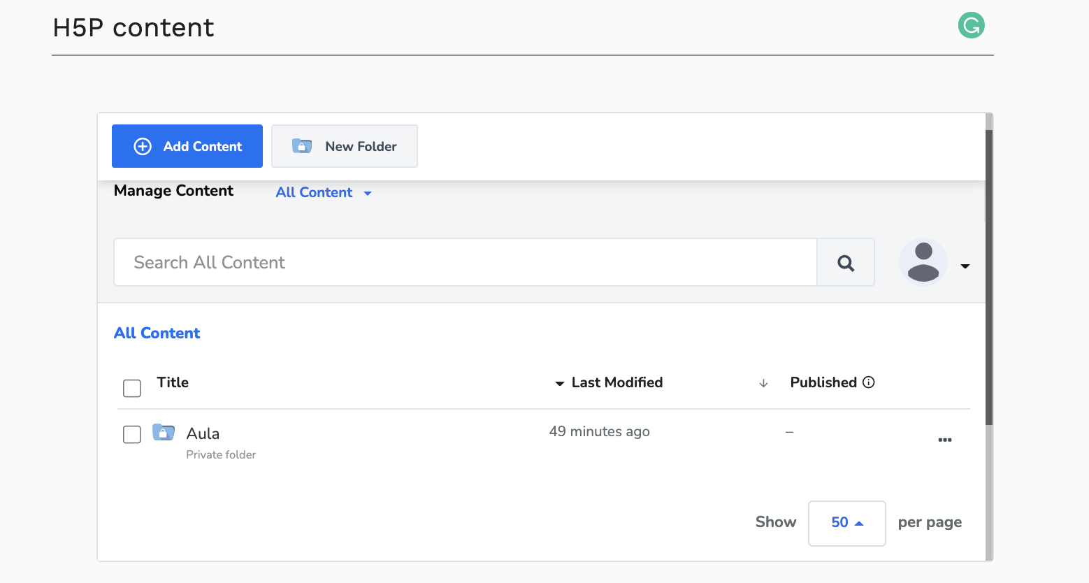 Screenshot of an H5P block in the editor