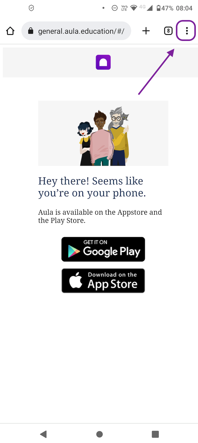 Screenshot showing where the three-dots icon is